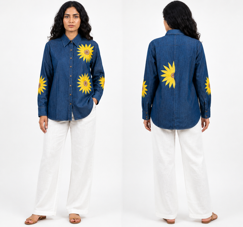 Denim Sunflower Shirt