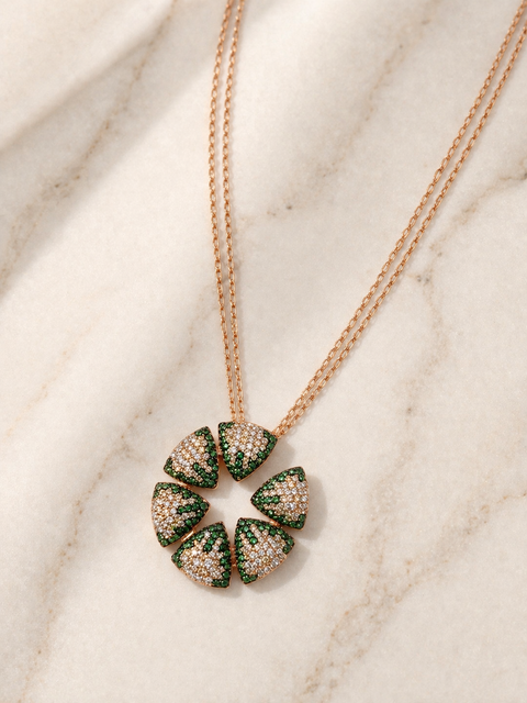 Floral Halo Pendant Necklace