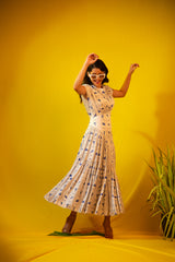 Marine Printed Soft Sculpture Dress