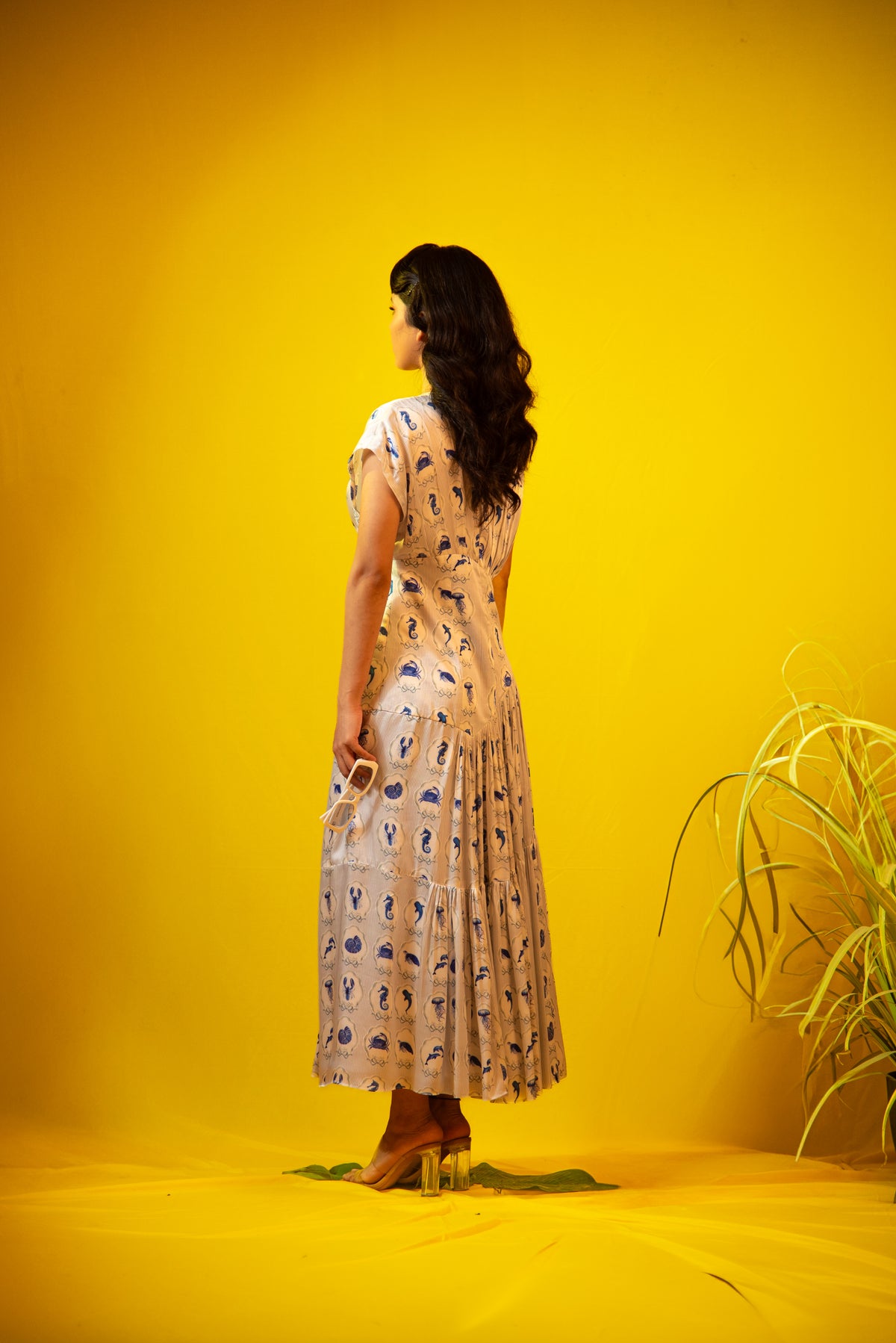 Marine Printed Soft Sculpture Dress