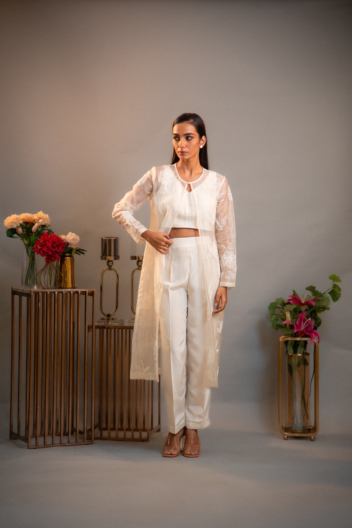 Daisy Applique Embroidered 3-Piece Set