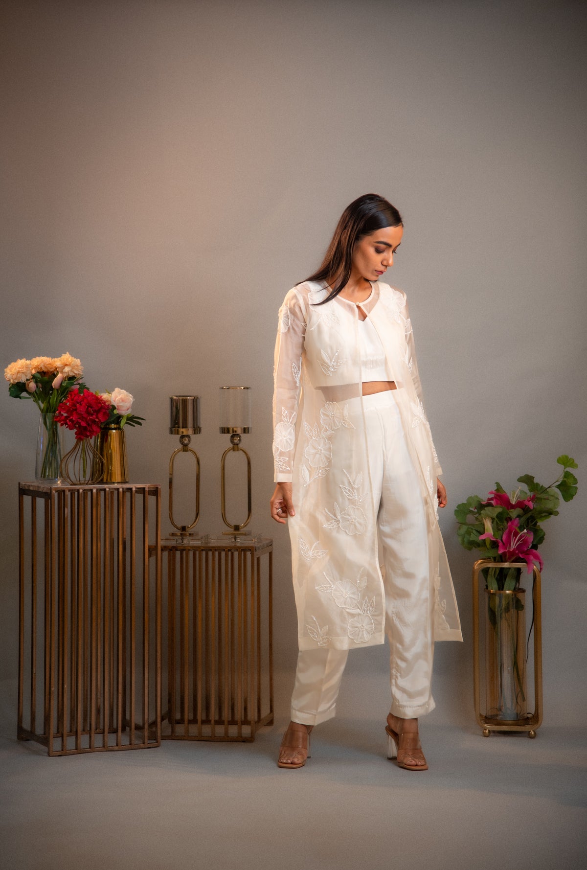 Daisy Applique Embroidered 3-Piece Set