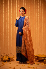 Blue Silk Straight Kurta Set