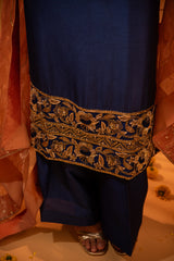Blue Silk Straight Kurta Set