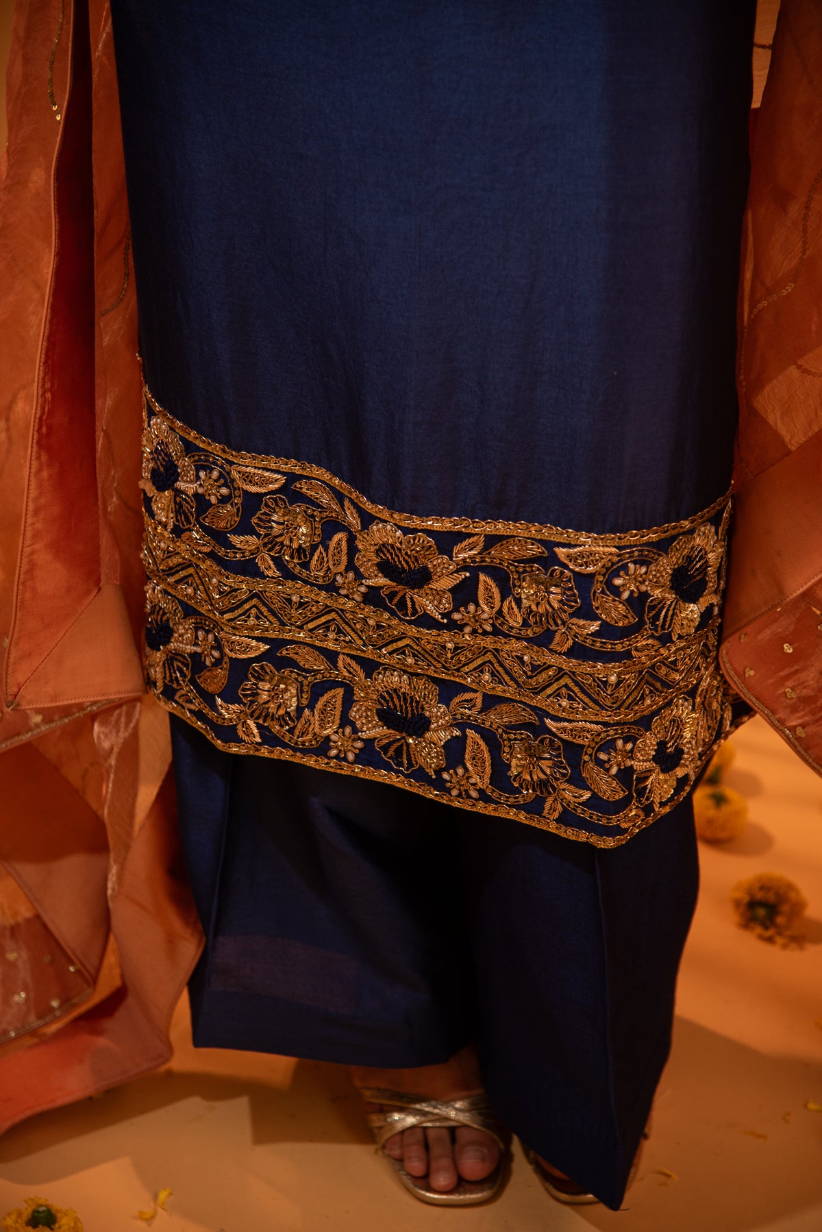 Blue Silk Straight Kurta Set