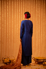 Blue Silk Straight Kurta Set