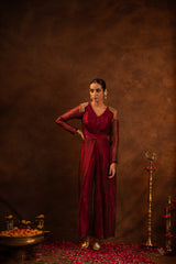 Organza Tropical Hand-Painted Embroidered Kurta Set