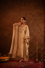 Gold Ruched Crystal Kaftan