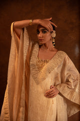 Gold Ruched Crystal Kaftan