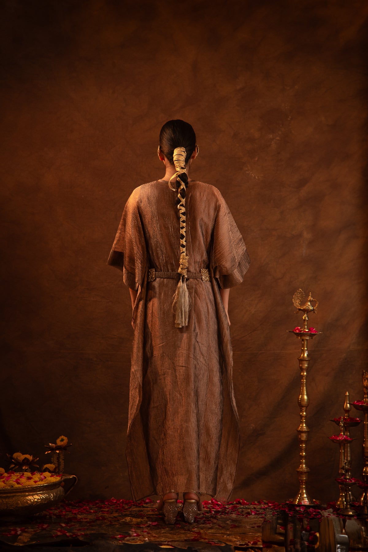 Yukata-Tissue Crystal Belted Kimono