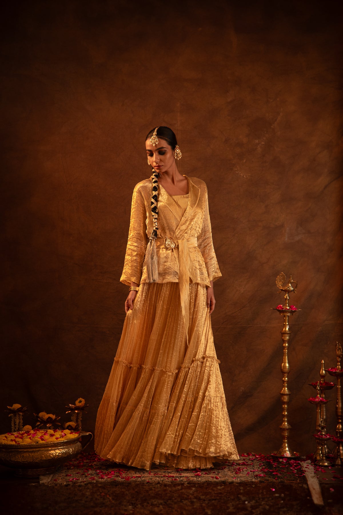Chic Embroidered Blouse & Skirt Set