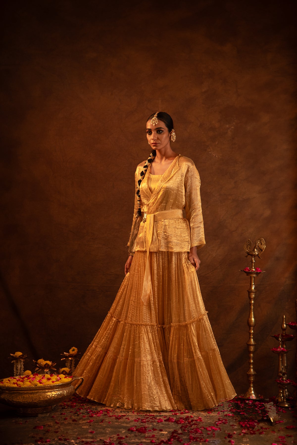 Chic Embroidered Blouse & Skirt Set