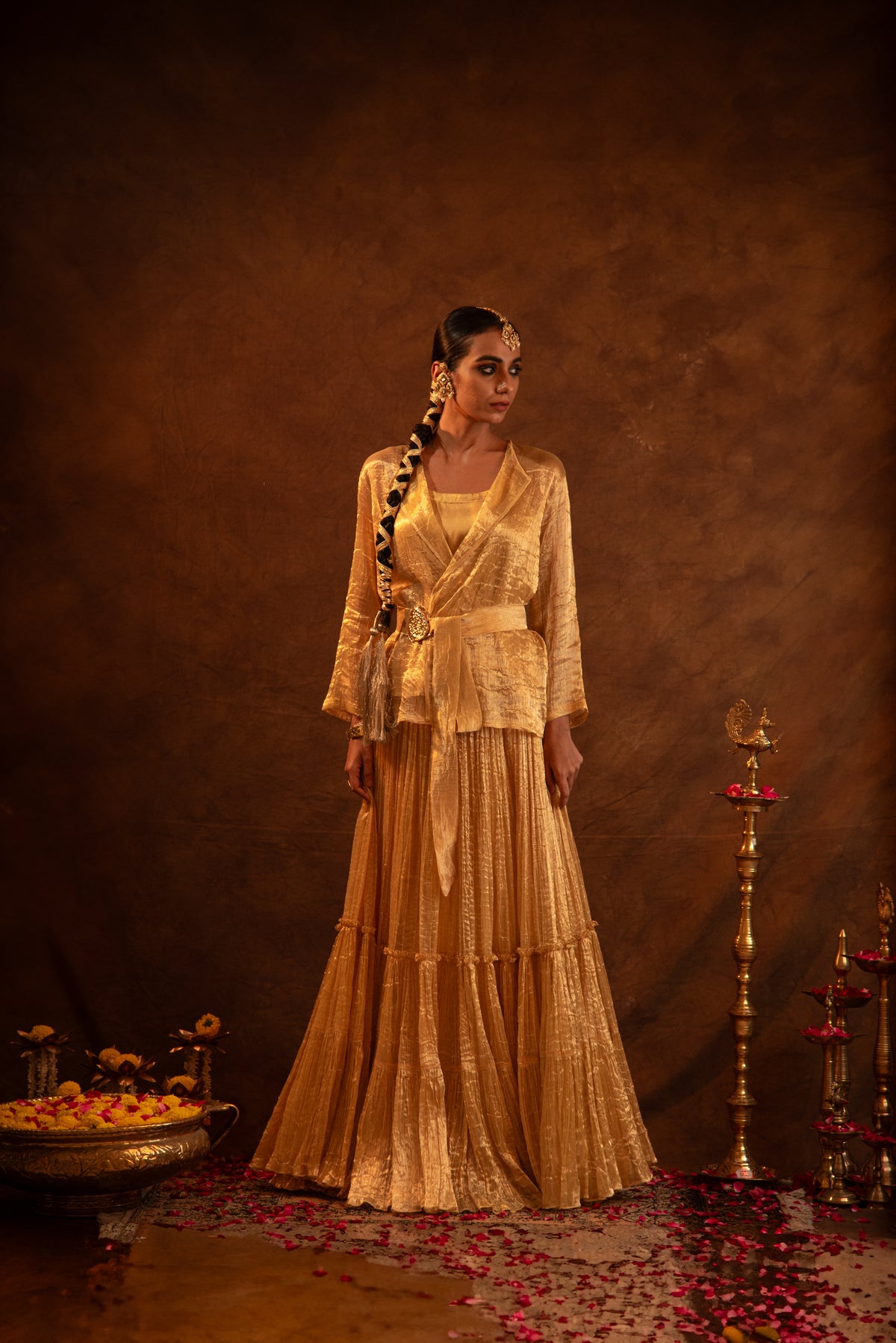 Chic Embroidered Blouse & Skirt Set