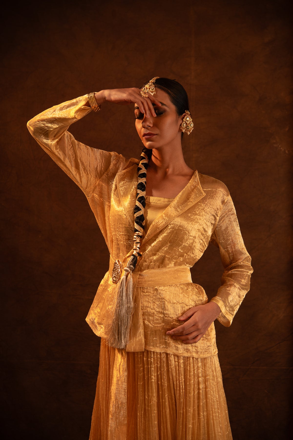 Chic Embroidered Blouse & Skirt Set