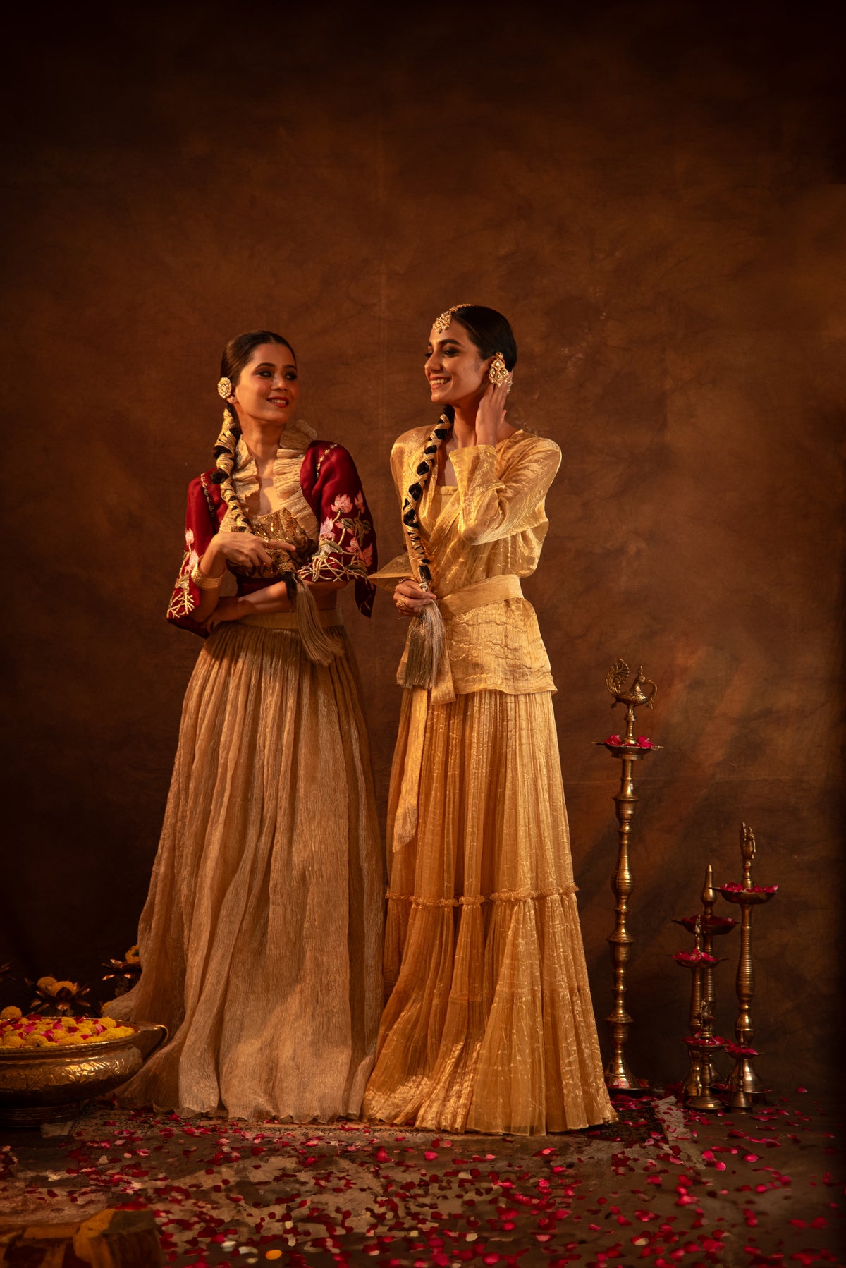Chic Embroidered Blouse & Skirt Set