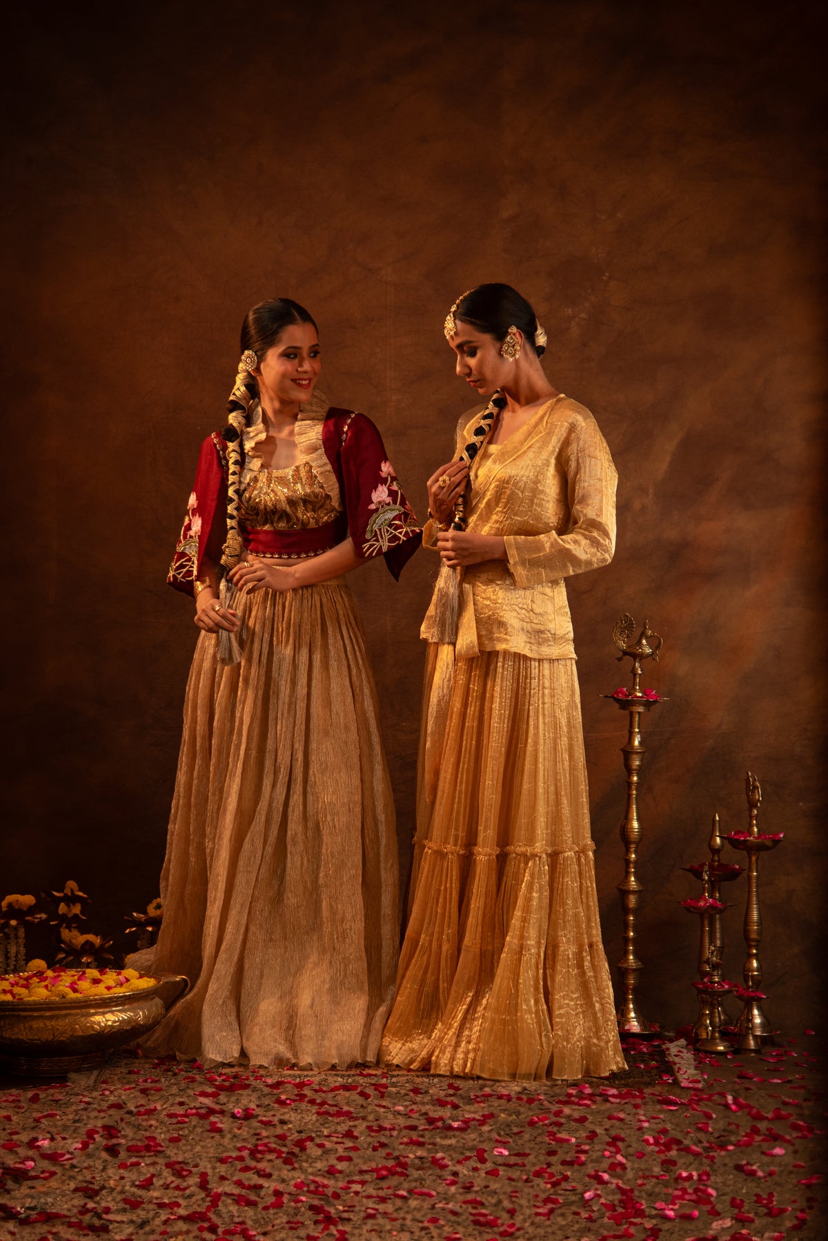 Chic Embroidered Blouse & Skirt Set
