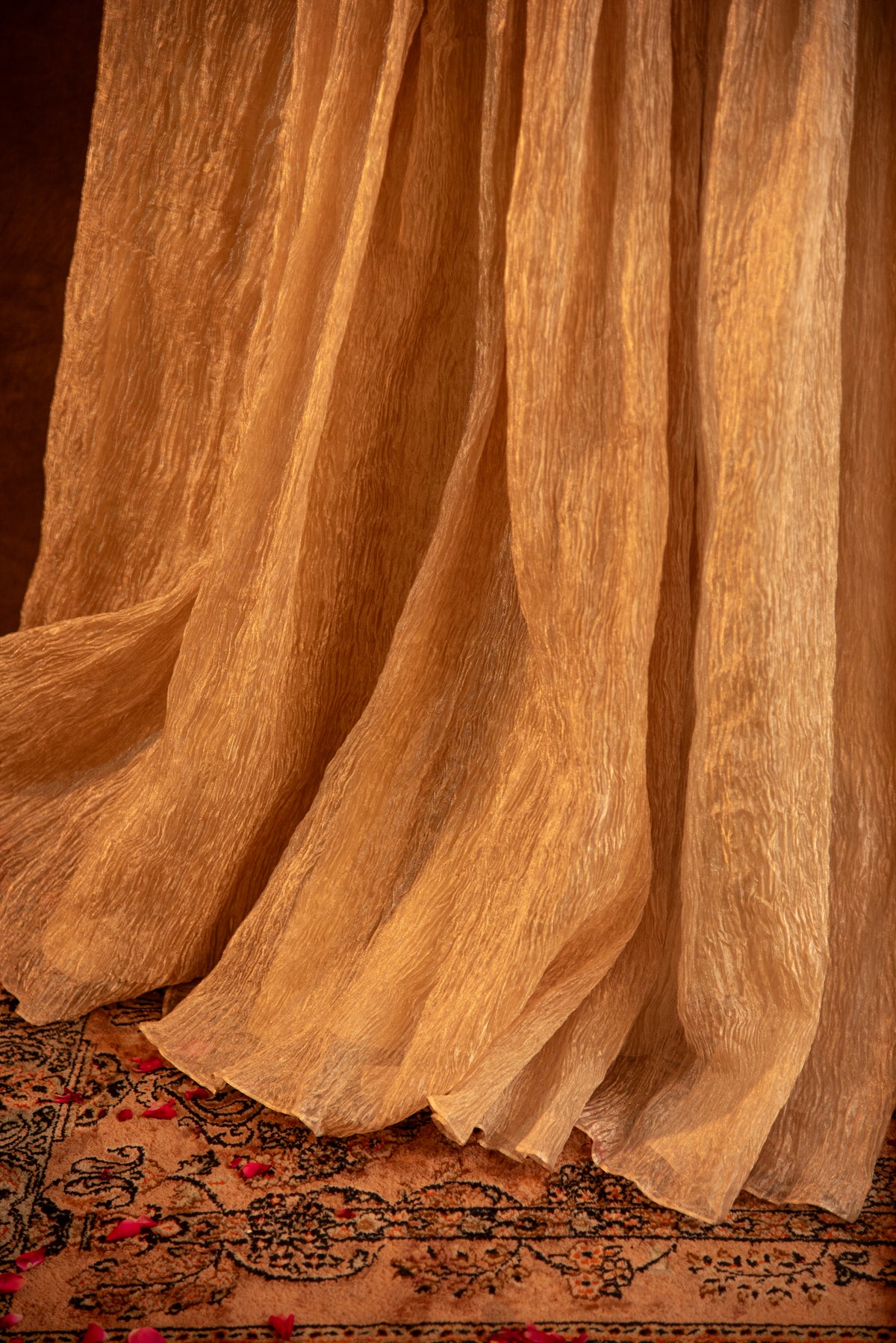 Aureate-Cape Style Embroidered Tissue Skirt Set