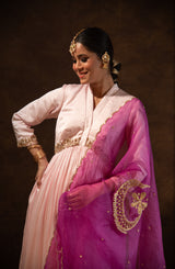Rua-Satin Embroidered Kurta Set