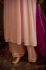 Rua-Satin Embroidered Kurta Set