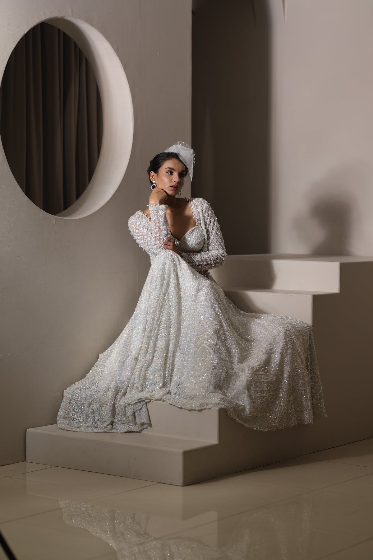 White Embroidered Lehenga Set