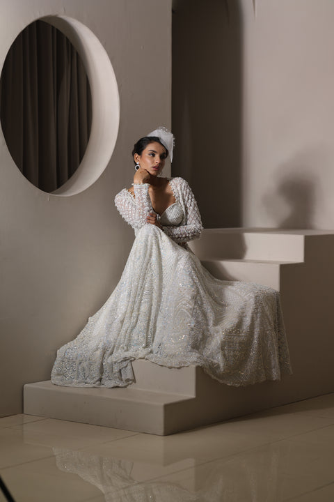 White Embroidered Lehenga Set