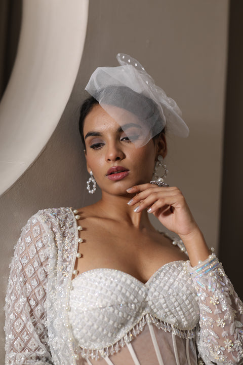 White Embroidered Lehenga Set