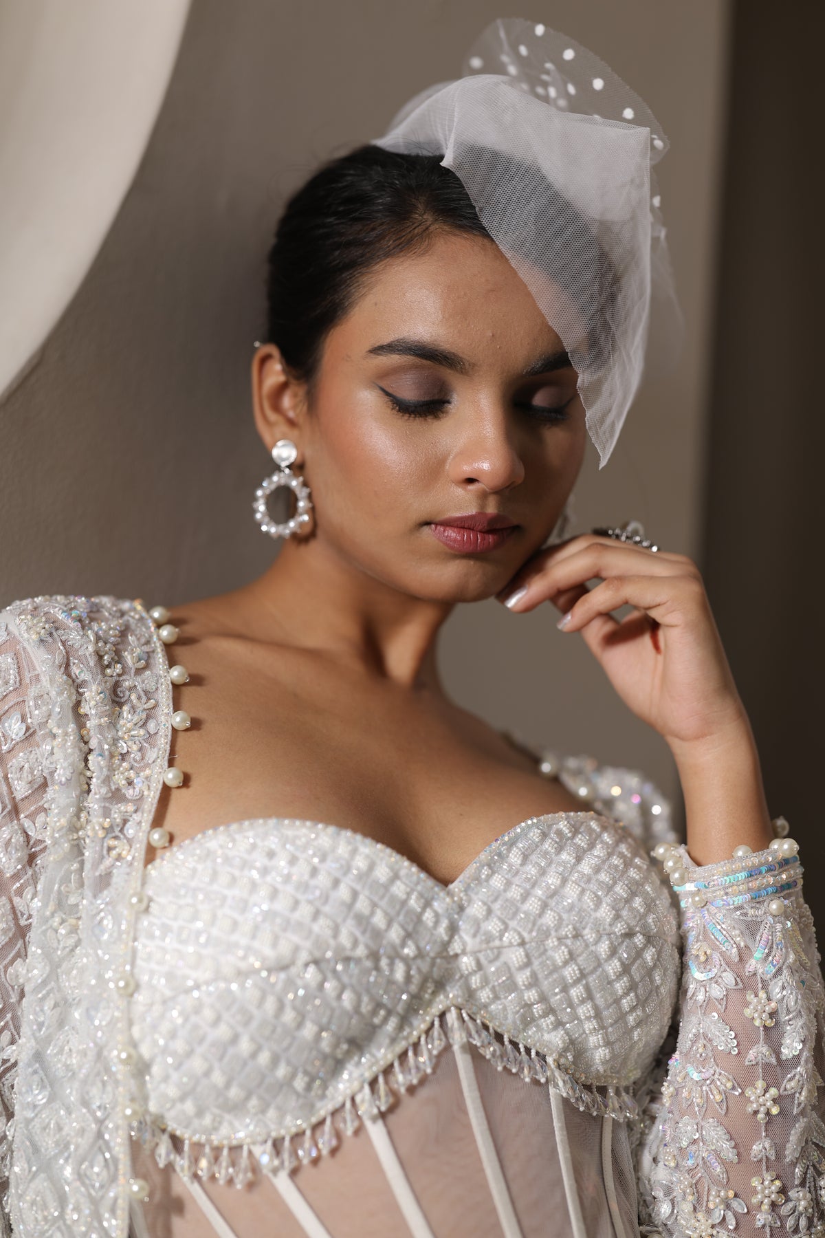 White Embroidered Lehenga Set