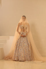 Nude Embroidered Lehenga Set