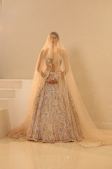 Nude Embroidered Lehenga Set