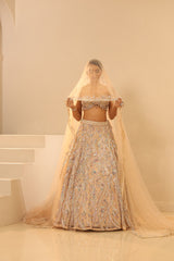 Nude Embroidered Lehenga Set