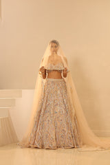 Nude Embroidered Lehenga Set