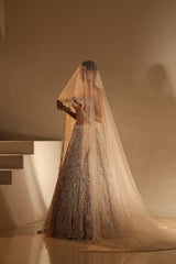 Nude Embroidered Lehenga Set