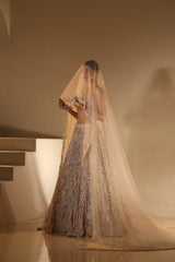 Nude Embroidered Lehenga Set