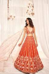 Burnt Orange Bridal Lehenga Set