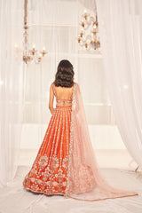 Burnt Orange Bridal Lehenga Set