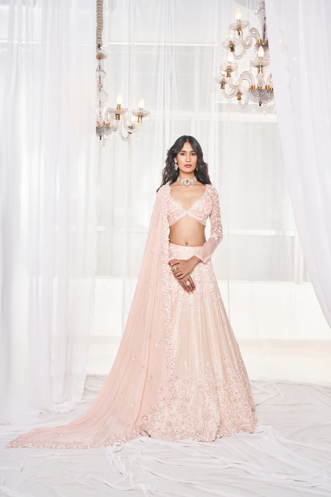 Light Pink Bridal Lehenga Set