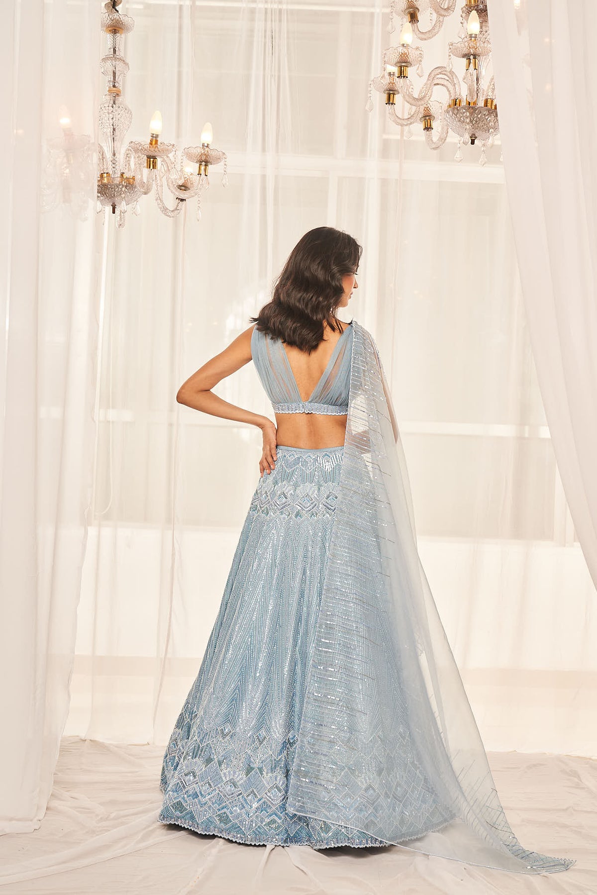 Cerulean Blue Bridal Lehenga Set