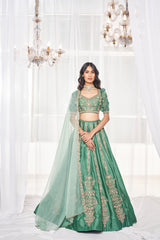 Teal Green Bridal Lehenga Set