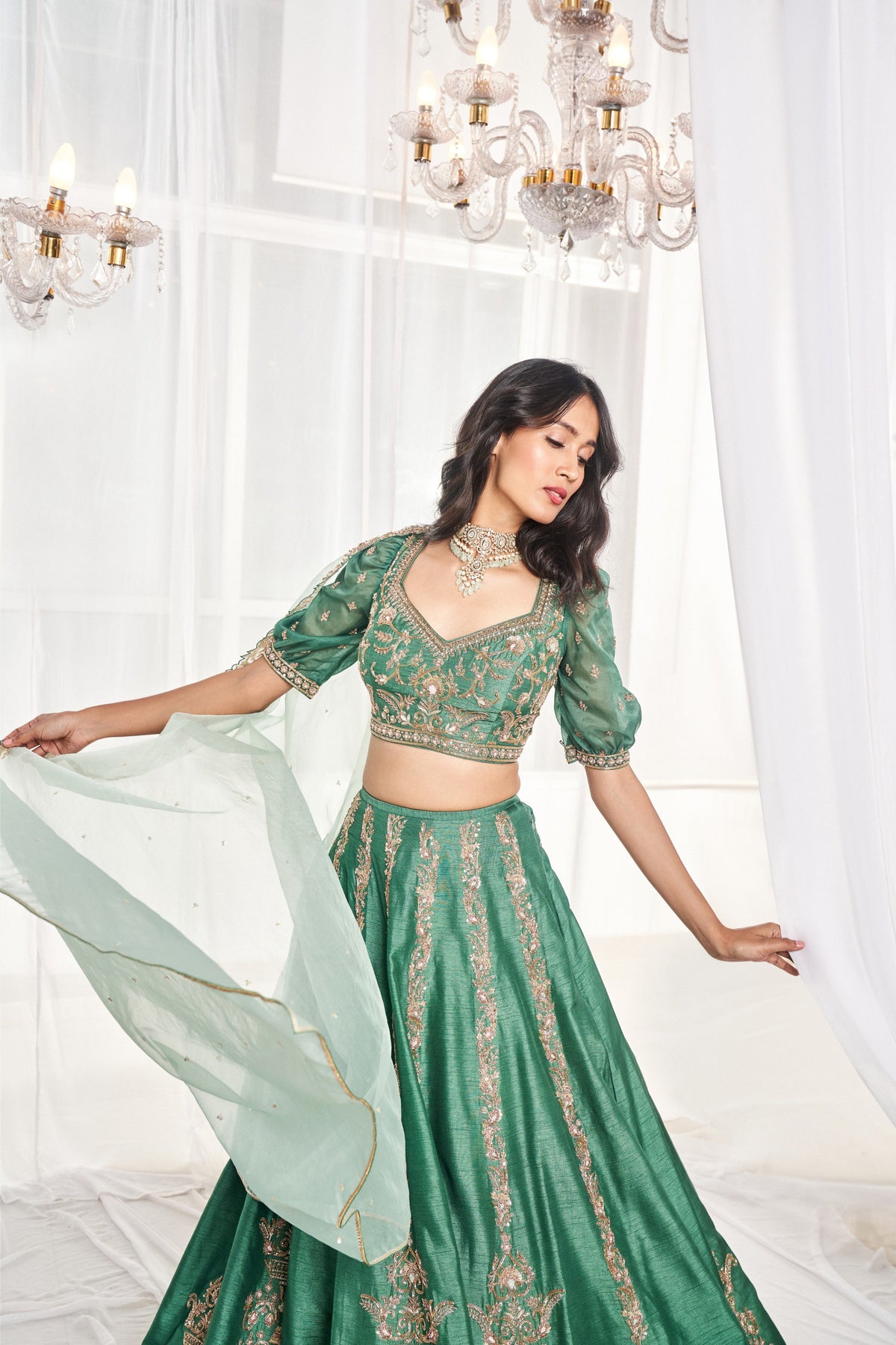Teal Green Bridal Lehenga Set