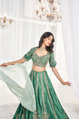 Teal Green Bridal Lehenga Set