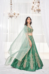 Teal Green Bridal Lehenga Set