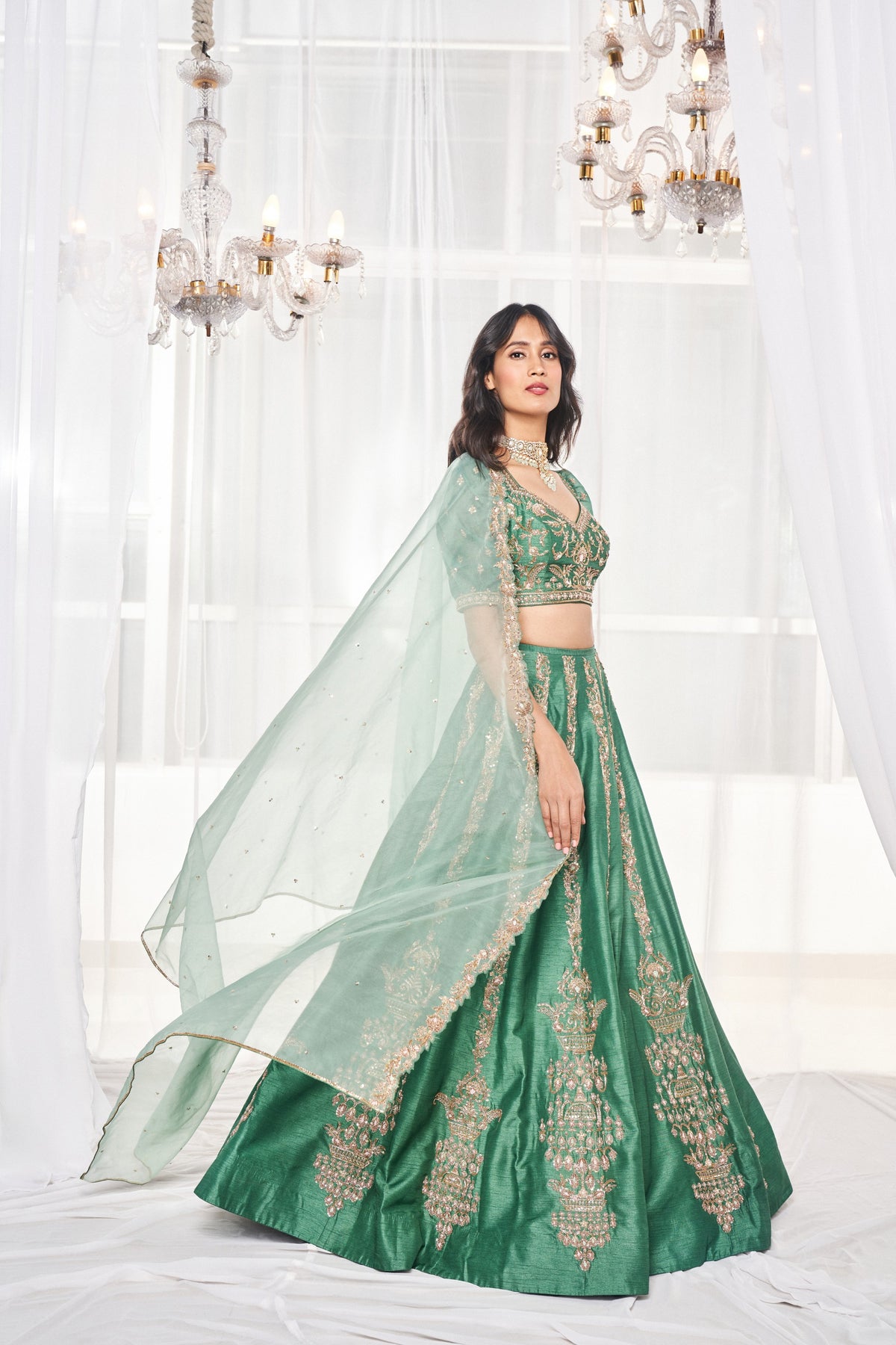 Teal Green Bridal Lehenga Set