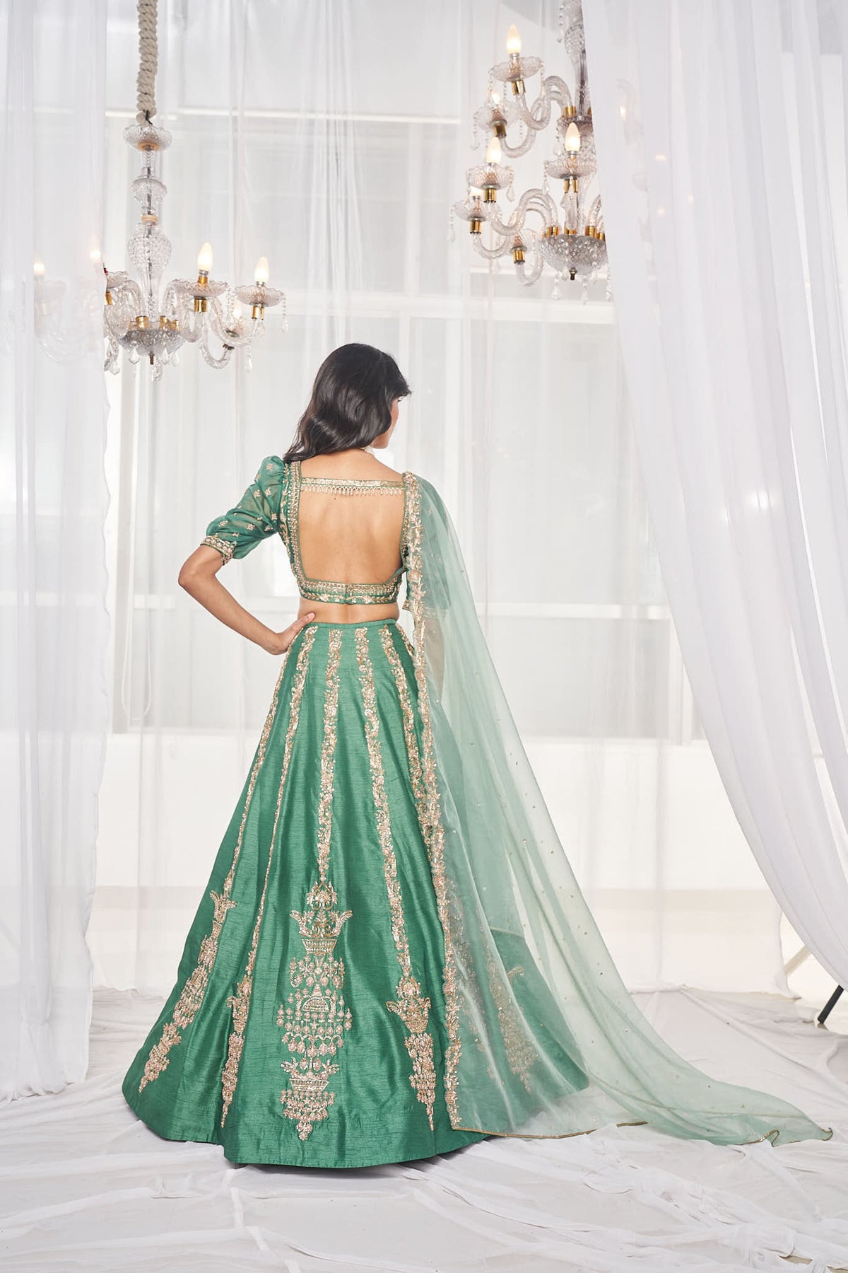 Teal Green Bridal Lehenga Set