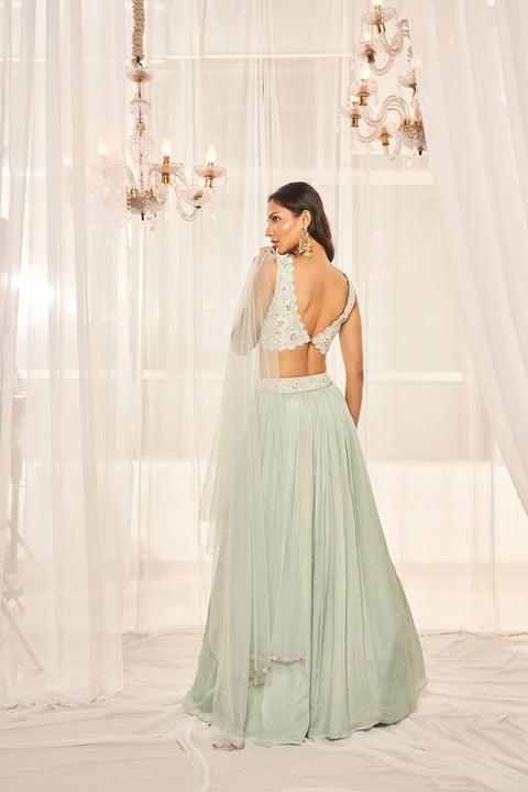 Turquoise Lehenga Set