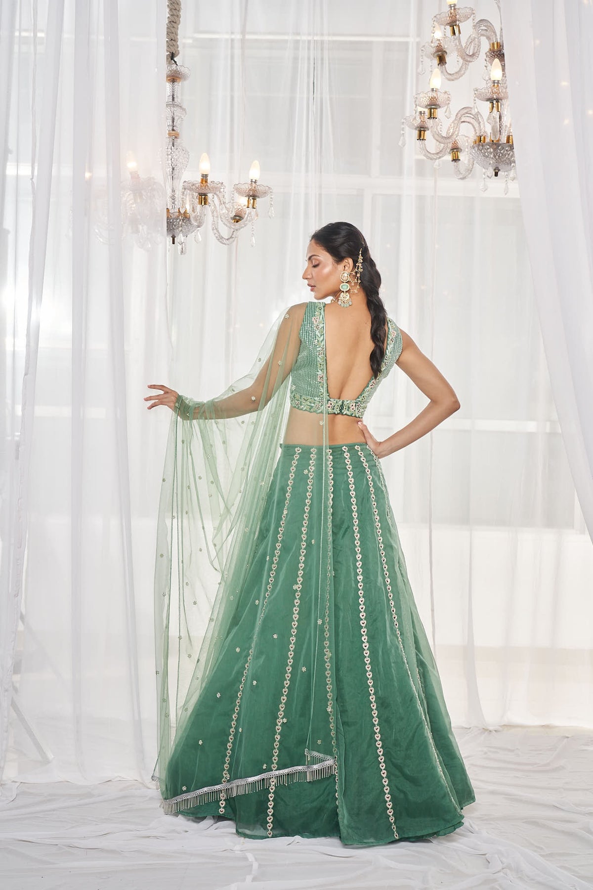 Teal Green Lehenga Set