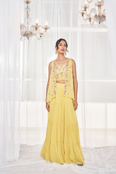 Lime Green Sharara Set
