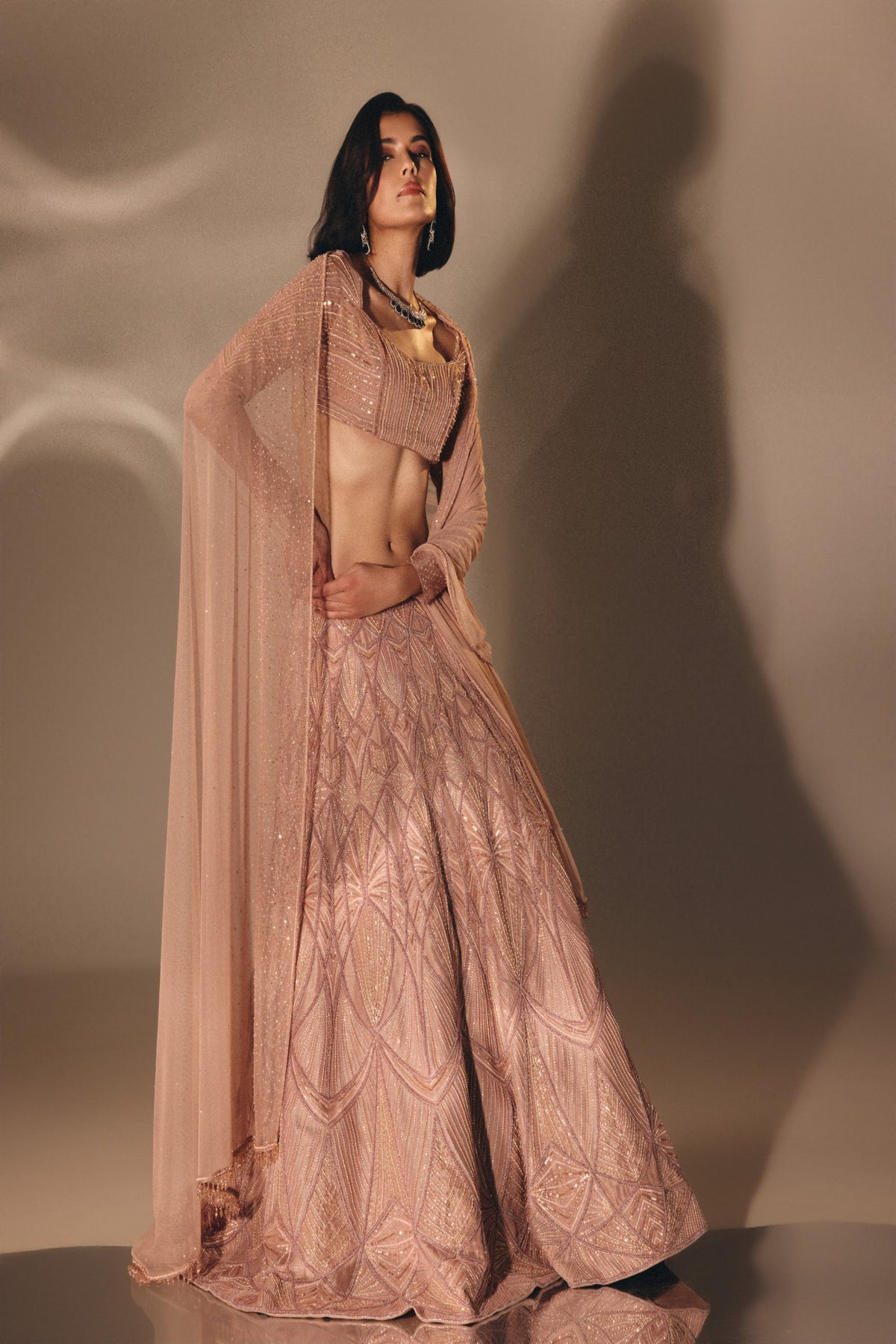 Onion Pink Bridal Lehenga Set