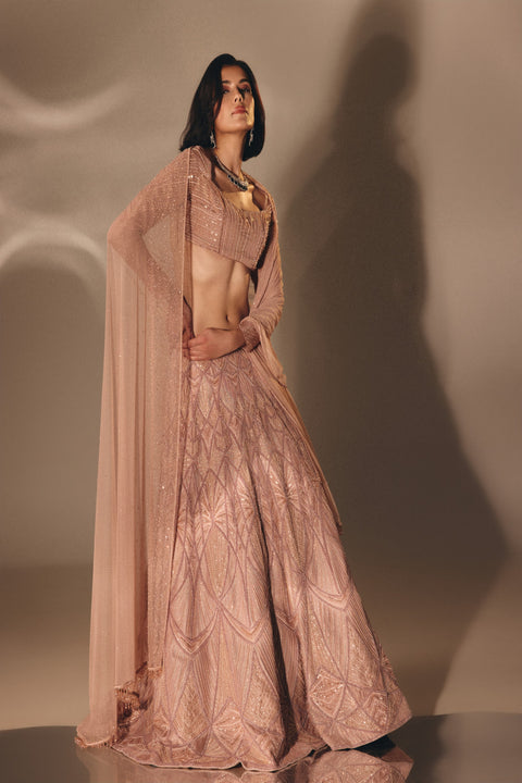 Onion Pink Bridal Lehenga Set