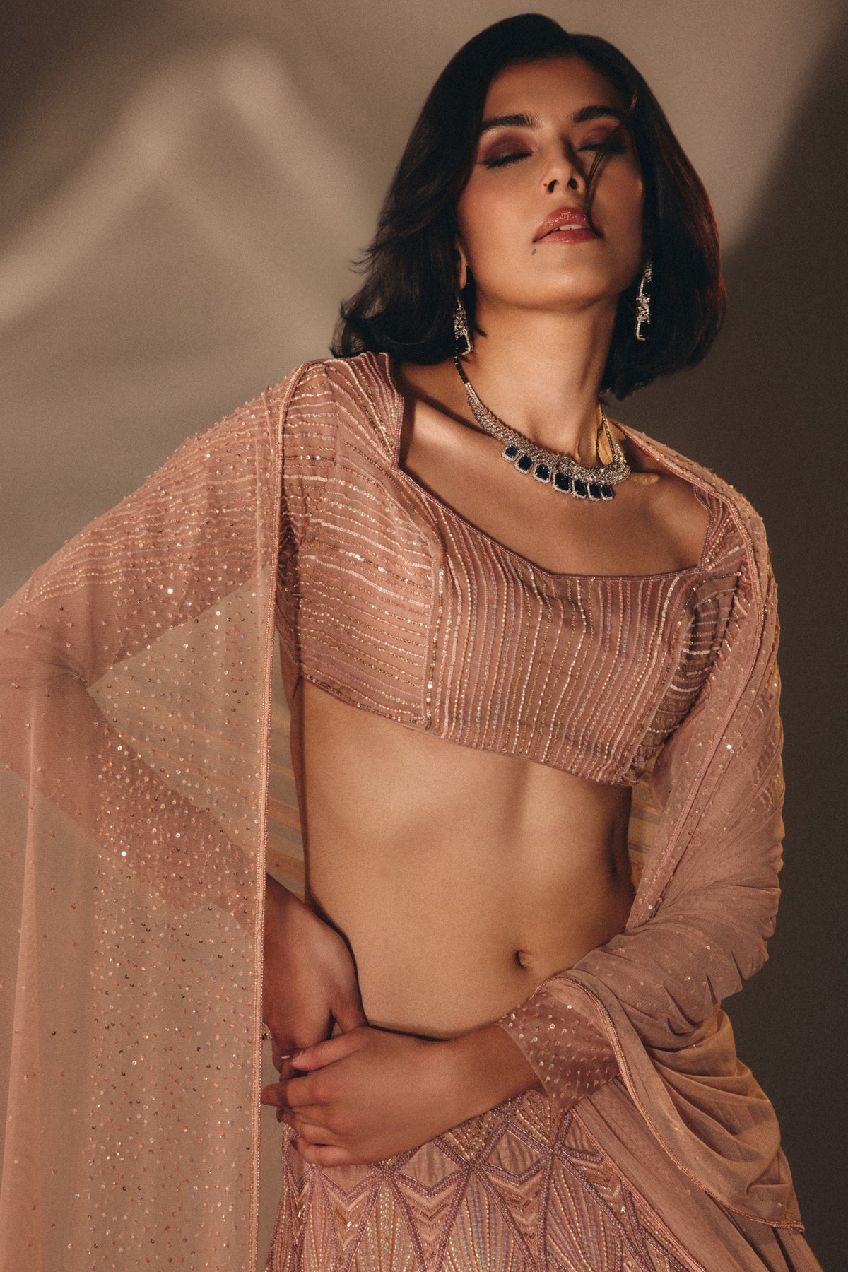 Onion Pink Bridal Lehenga Set
