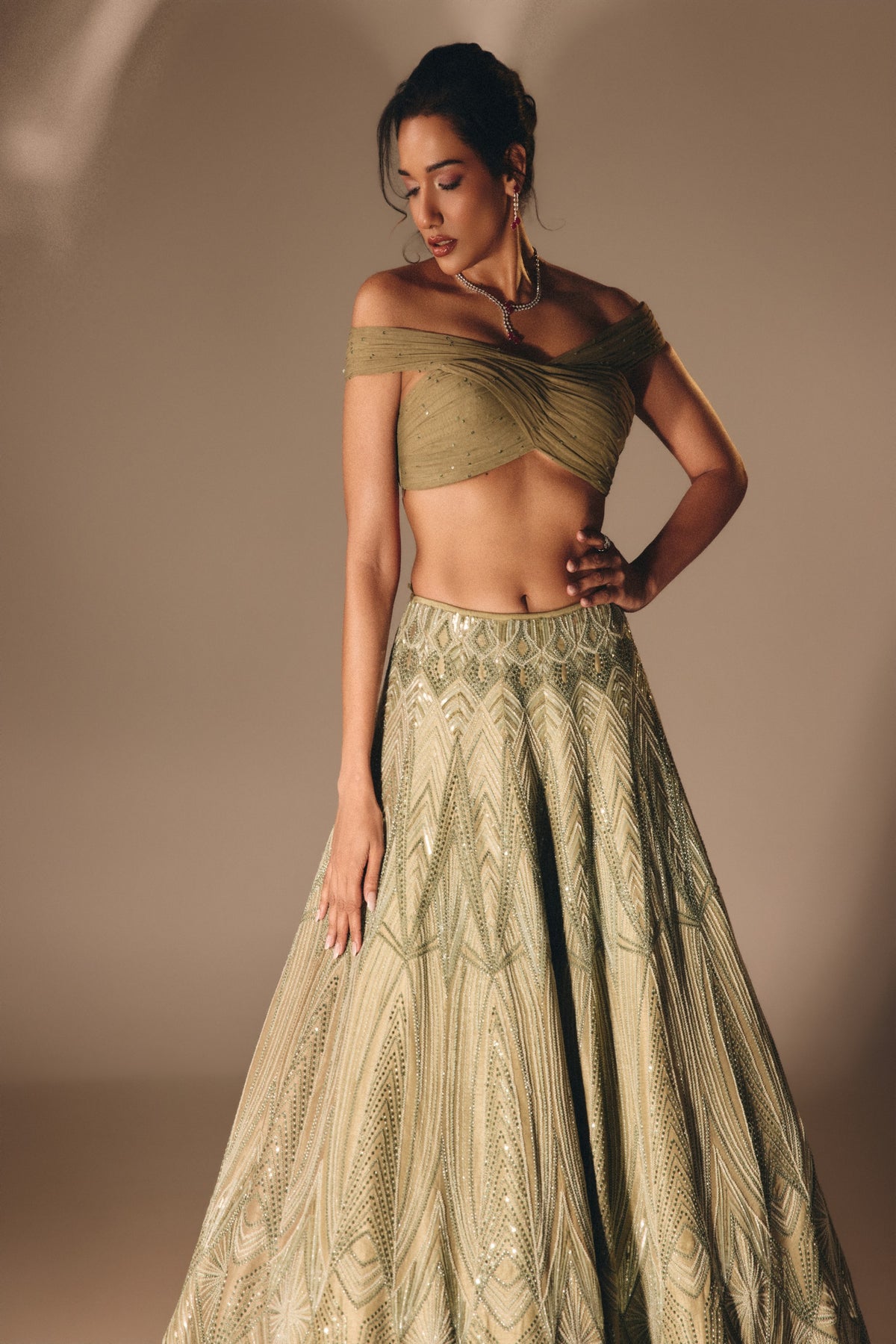 Sage Green Bridal Lehenga Set